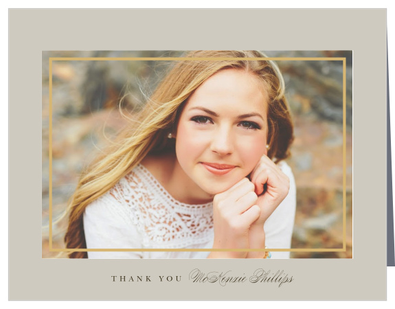 Send a word of gratitude to all your supporters in style with our Framed Pattern Graduation Thank You Cards.