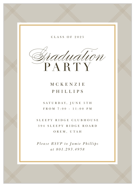 You’ve earned this day, so celebrate in style with our Framed Pattern Graduation Invitations.
