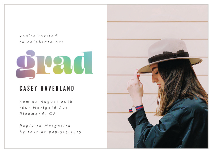 The big day has come, so shout it out loud and invite your loved ones to celebrate with our Holographic Year Graduation Invitations.