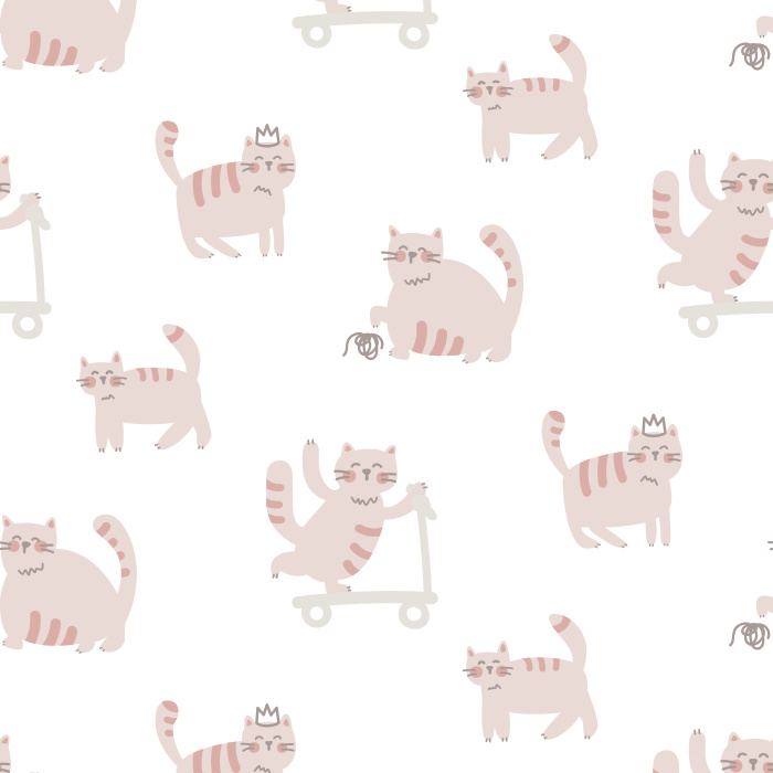 Design the purrfect room for your child with our Fun Kittens Peel And Stick Removable Wallpaper. 