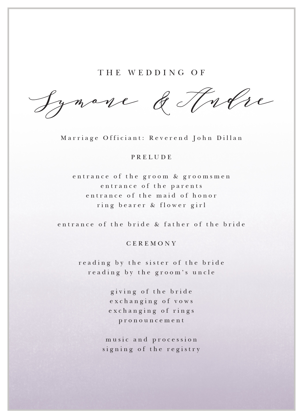 Awesome Ombre Wedding Programs