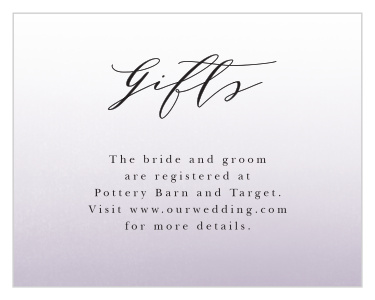 Let family and friends know where you have registered for wedding gifts with our Awesome Ombre Registry Cards!