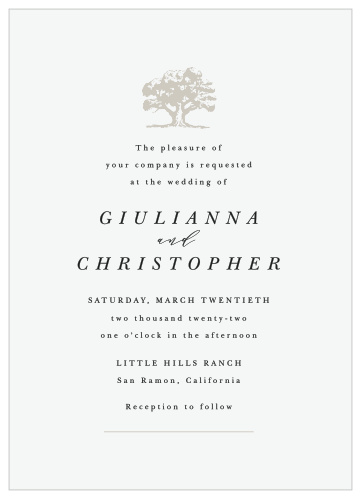 Make a sophisticated impression with our Majestic Tree Wedding Invitations.