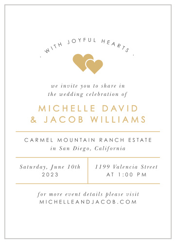 Bring family and friends together to take part in your special day with our Double Hearts Wedding Invitations.