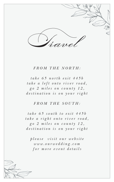 Our Penwork Florals Direction Cards guide family and friends to your wedding venue with ease.