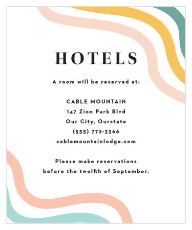 Inform family and friends where you have booked a block of rooms with our Mod Waves Accommodation Cards.