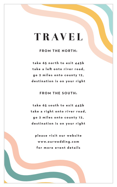 Family and friends will have no issue finding their way to your wedding venue with our Mod Waves Direction Cards.