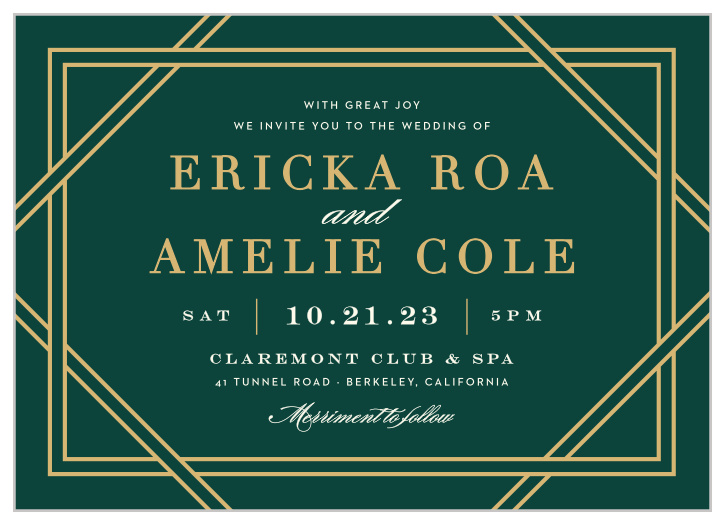 Our Elegant Overlap Wedding Invitations surround you with family and friends on your special day.