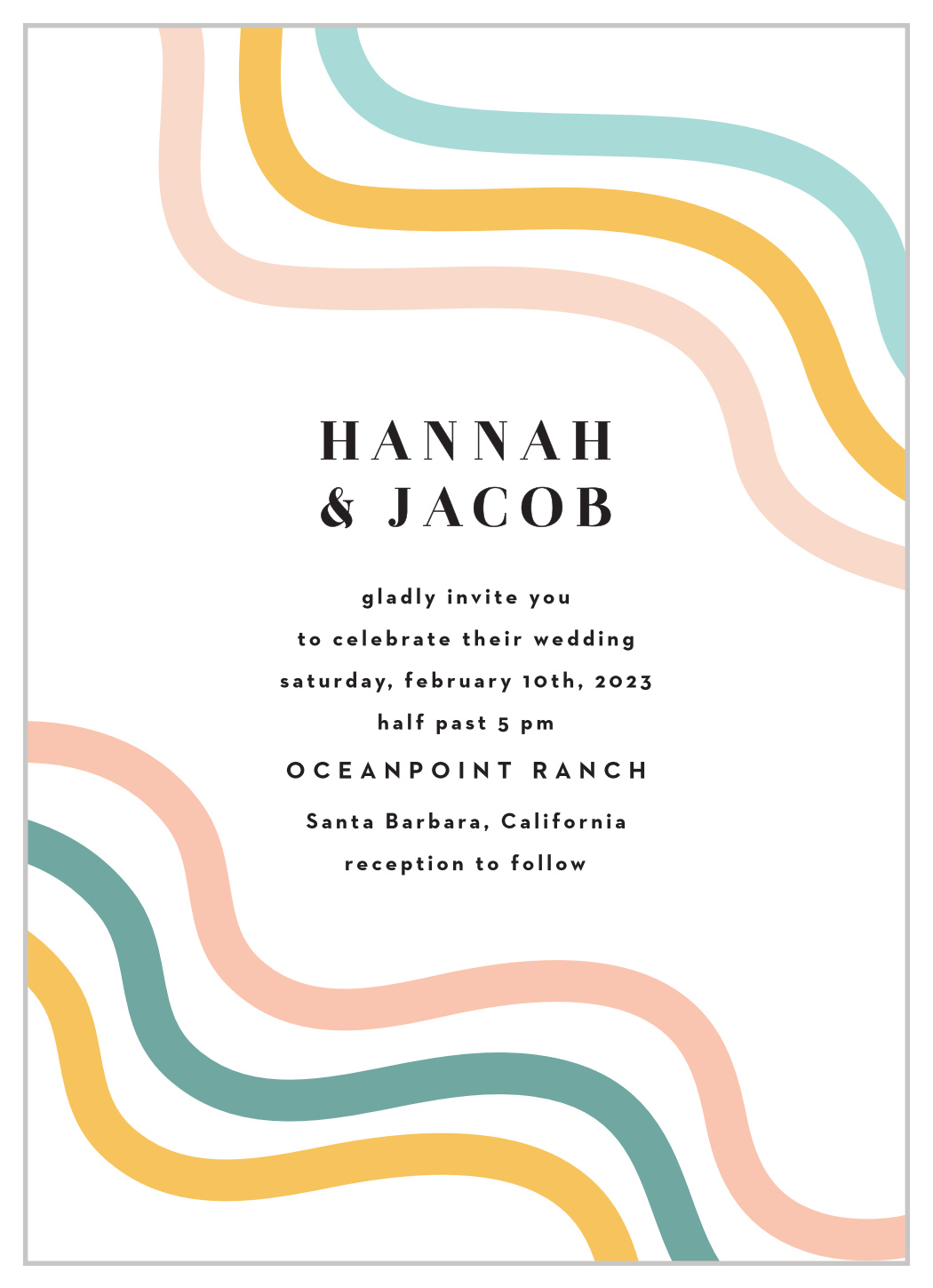 Mod Waves Wedding Invitations