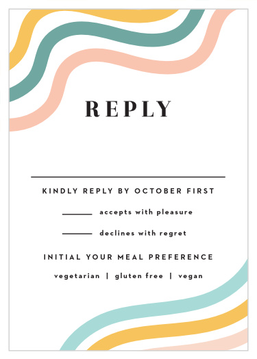 Our Mod Wave Response Cards help you get a completed guest list together.