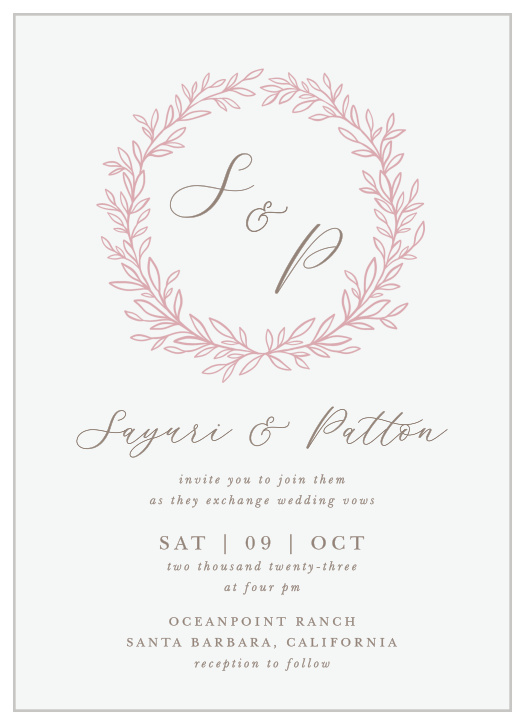 Bring family and friends together to celebrate your special day with our Circled Monogram Wedding Invitations.