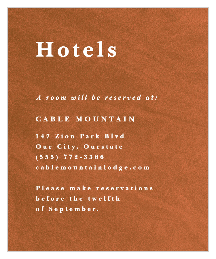 Sandstone Rust Accommodation Cards