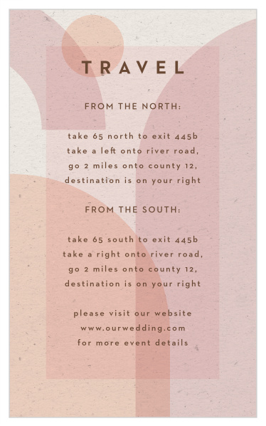 Our Mod Shapes Direction Cards guide family and friends to your wedding venue with ease.