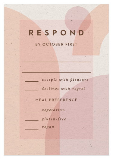 Our Mod Shapes Response Cards help you get a complete list of friends and family members that plan to attend your wedding.