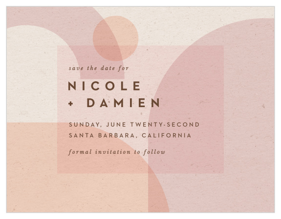 Family and friends are sure to mark their calendars for your wedding when you send out our Mod Shapes Save the Date Magnets.