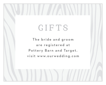 Let family and friends know where you would like your wedding gifts from with our Wood Plank Registry Cards.