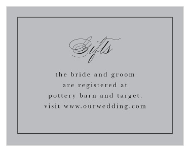 The Etched Peony Registry Cards match the rest of the invitation suite perfectly!