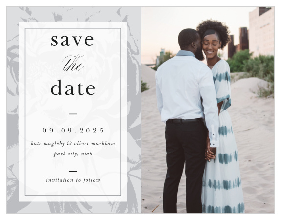 The Etched Peony Save the Date Magnets will remind your guests of the big day as you continue to plan your wedding event!