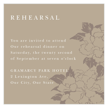 Share all your extra details with our Garden Roses Rehearsal Cards.