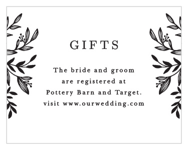 The Pen Drawn Wedding Registry Cards will emphasize your registry for your guests so it's easy to find.