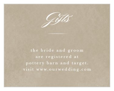 Emphasize your wedding registry with our Elegant Wreath Registry Cards enclosed in your invitations.