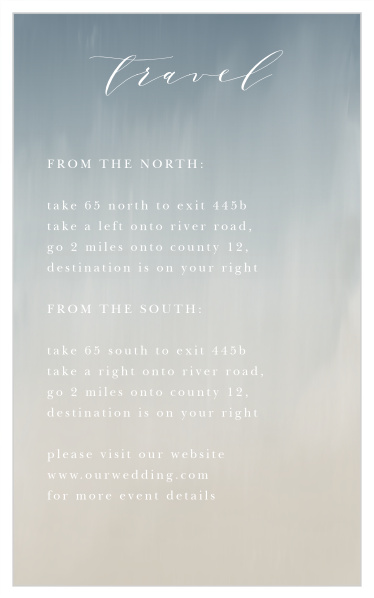 No guest will get lost on their way to your wedding venue when you utilize our Soft Mist Direction Cards.