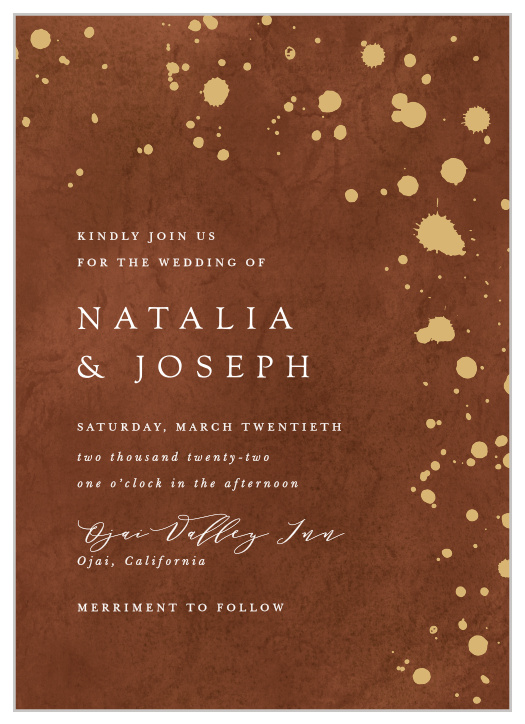 Announce your dream about to come true with our Painted Stone Wedding Invitations.