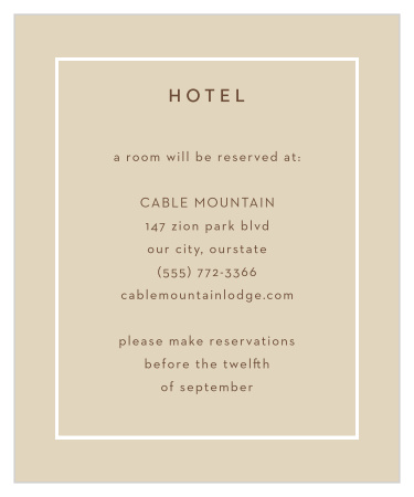 Help all your traveling guests with our Dried Foliage Accommodation Cards.