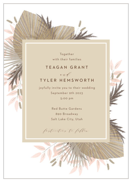 Announce your dream about to come true with our Dried Foliage Wedding Invitations.