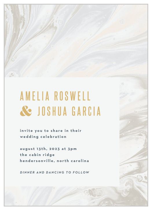 Announce the big day and make your wedding stand out with our Marbled Shell Wedding Invitations.