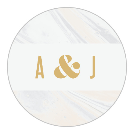 Marbled Shell Wedding Stickers