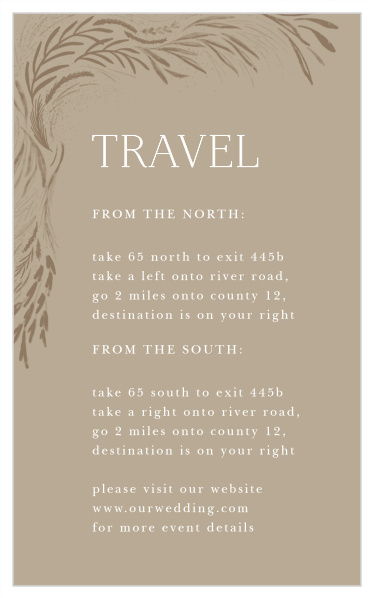 Make sure your guests have everything they need for an easy and timely arrival by providing them specific directions to your event withe our Botanical Romance Direction Cards. 