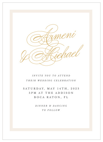 Invite your closest family and friends to celebrate your love with our elegant Simple Border Wedding Invitations!