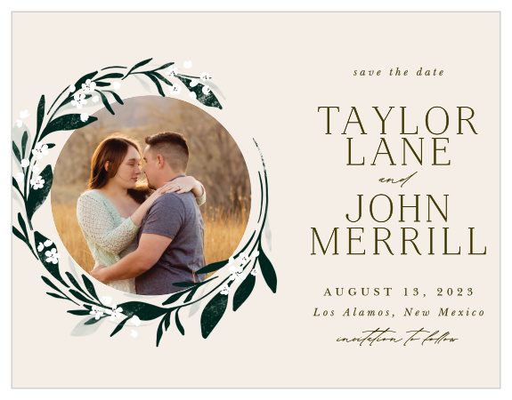 Prepare your future guests to attend your upcoming wedding event with the help of our Encircled Elegance Save the Date Magnets.