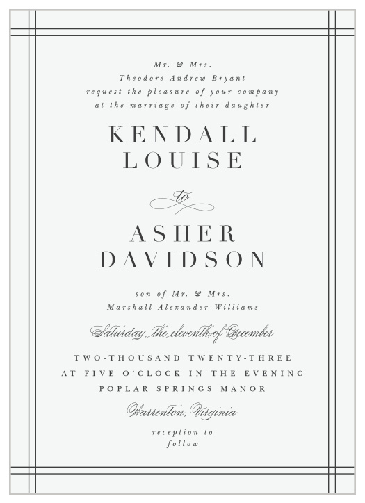 Your special day is coming up, be sure that family and friends will be there when you send out our Classical Statement Wedding Invitations.