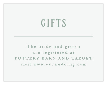 Share your information with our Picturesque Tea Registry Cards.