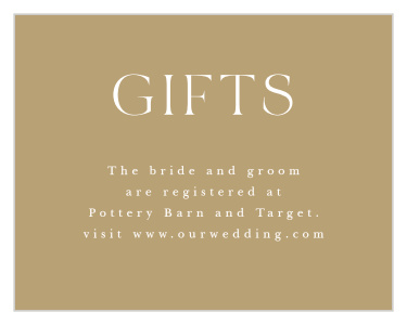 Share how to best support the new couple and give attention to the wedding registry with our Looking Glass Registry Cards. 