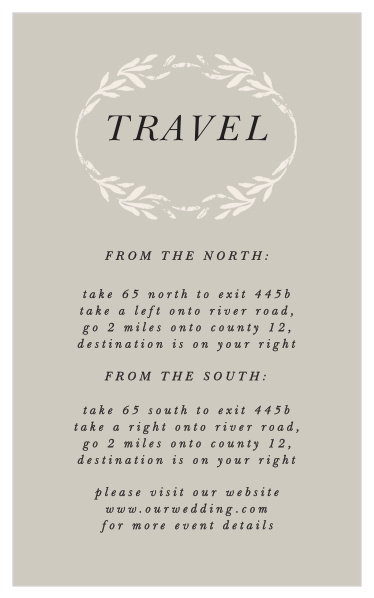 Include a card with clear directions to your event to eliminate confusion with the Vintage Flourish Direction Cards. 