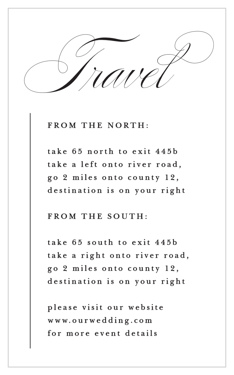 Considered Cursive Direction Cards