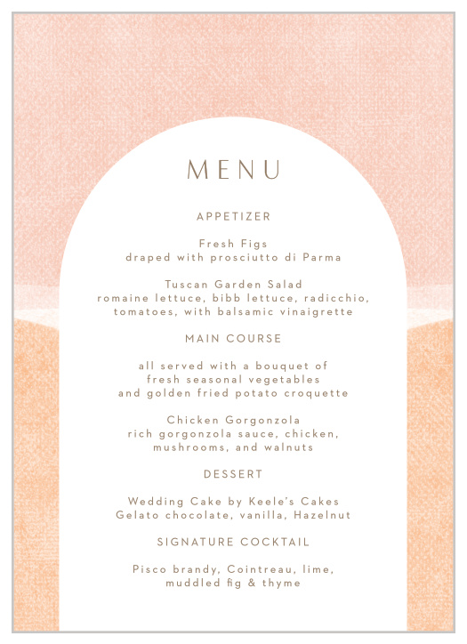 Inform family and friends what delicious dishes will be served at your reception.