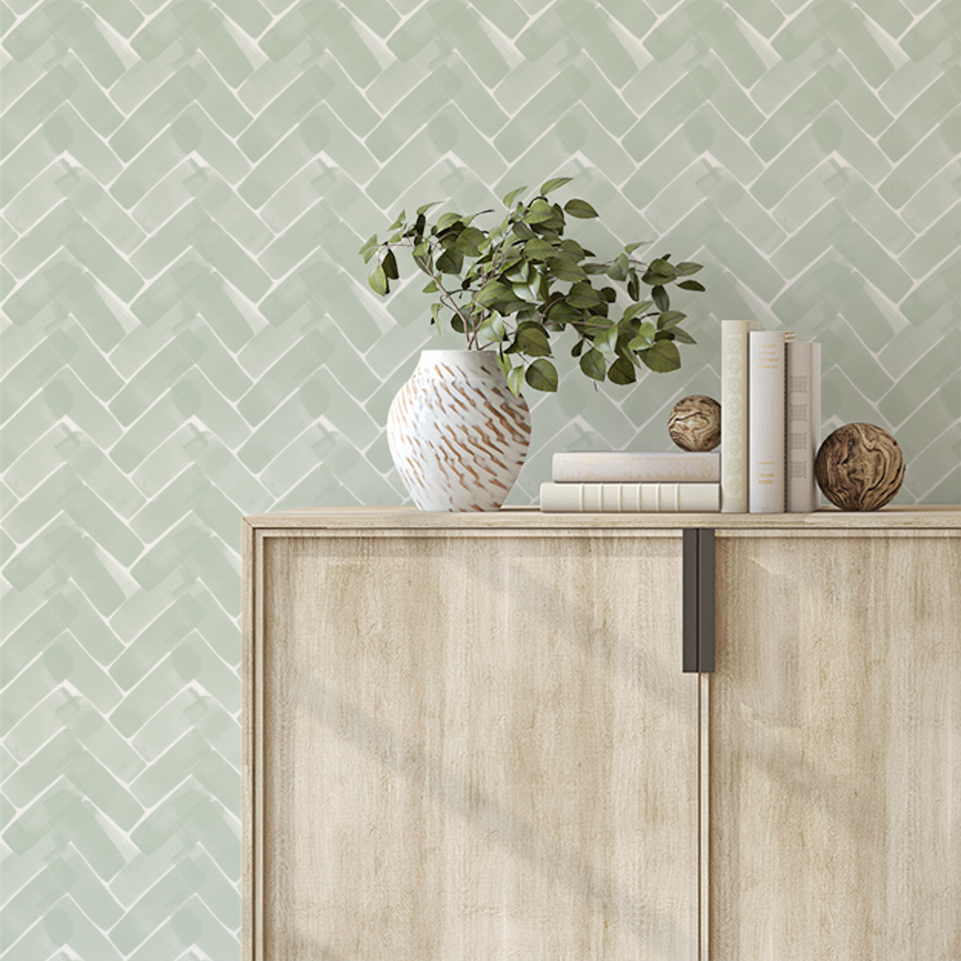 Herringbone - Blue - Peel and Stick 6 mil Canvas Removable Wallpaper