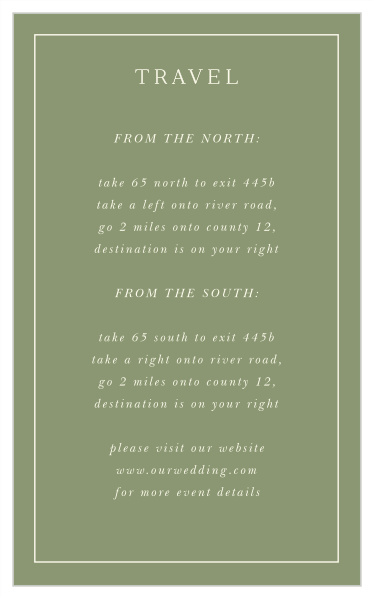 Help guide family and friends to your wedding venue with our Mod Monogram Direction Cards.