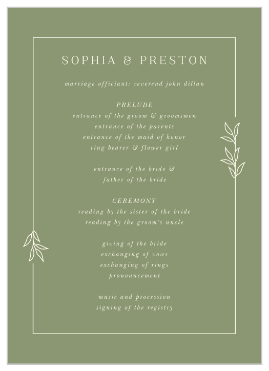 Our Mod Monogram Wedding Programs walk family and friends through every step of your ceremony.