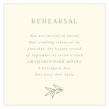 Our Mod Monogram Rehearsal Cards bring family and friends together the night before your wedding.