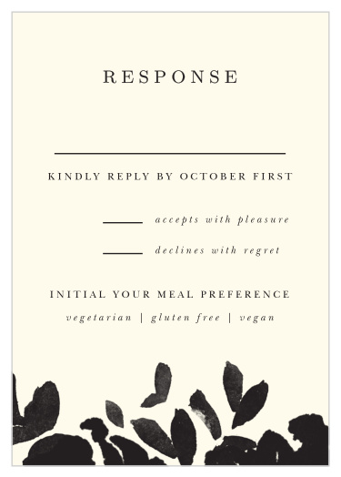 Find out how many guests you should expect at your event and their preferences with our Inked Florals Response Cards. 
