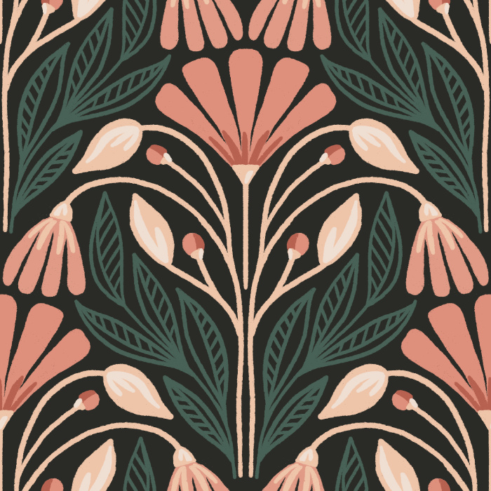 Create a whimsically enchanting experience in any room with our Meadow Damask Wallpaper. 