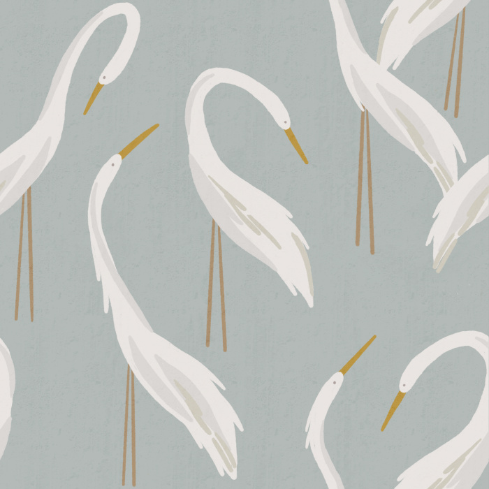 Add some illustrated wildlife to your walls with our Mod Herons Peel And Stick Removable Wallpaper.