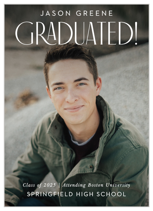 Share the news of your academic achievement with family and friends with Grad Year Graduation Announcements.