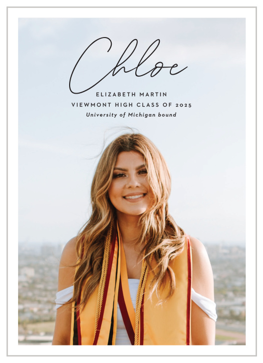 Our Classic Cover Graduation Announcements let loved ones know of your academic achievement.