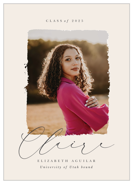 Share the news of your academic achievement with family and friends when you send out our Painted Frame Graduation Announcements.